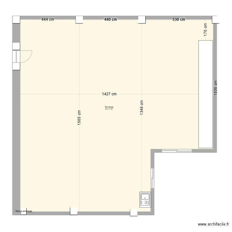 Rome Terrasse. Plan de 1 pièce et 213 m2