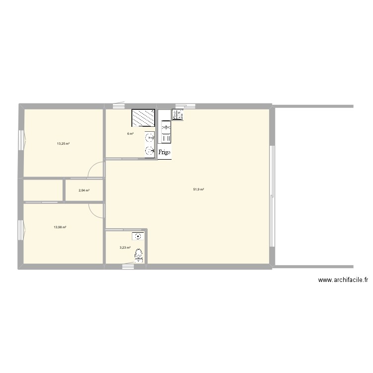 MAISON 2. Plan de 6 pièces et 90 m2