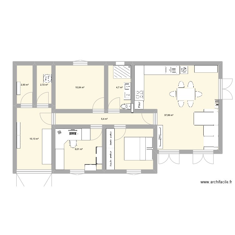 maison meauzac. Plan de 8 pièces et 83 m2