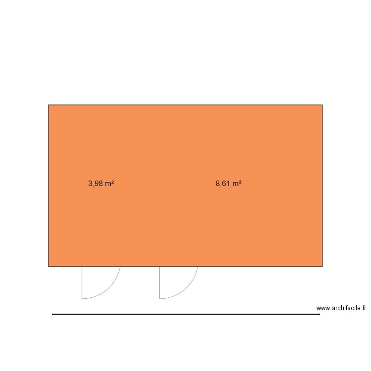 Garage Villemeux. Plan de 2 pièces et 13 m2