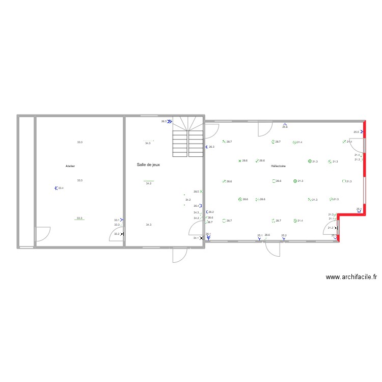 Hamoir RDC 1. Plan de 6 pièces et 135 m2