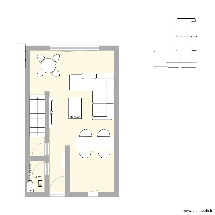 maison amaryliss. Plan de 3 pièces et 45 m2