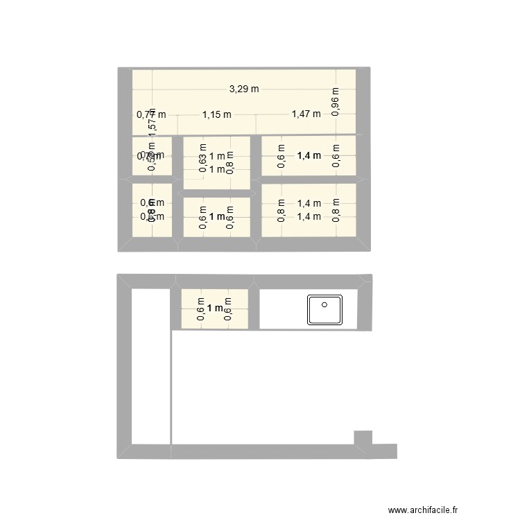 Cuisine extérieure 01-03. Plan de 7 pièces et 8 m2