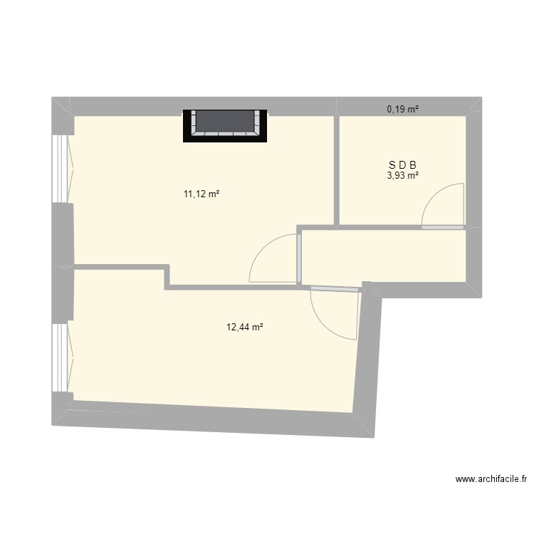 Chambres. Plan de 4 pièces et 28 m2