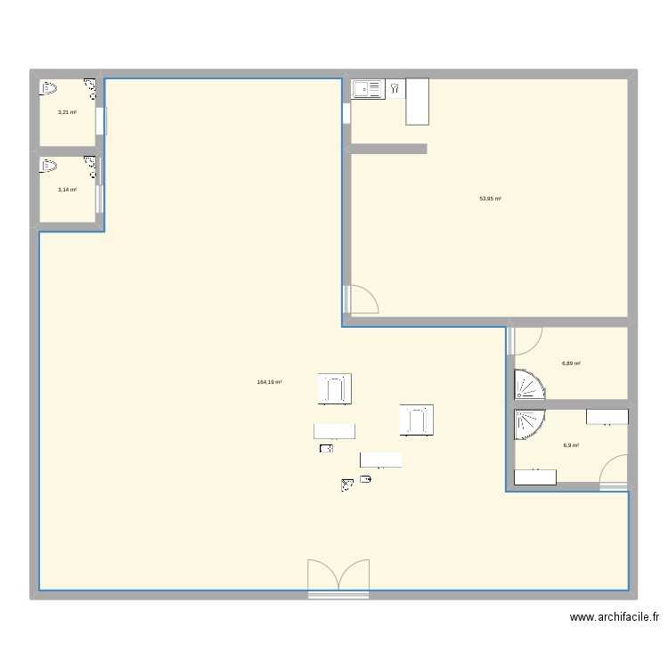 resto. Plan de 6 pièces et 238 m2