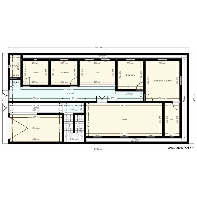 Plan de terrain 20mx10m Client 36 39 34 63 V2. Plan de 14 pièces et 166 m2