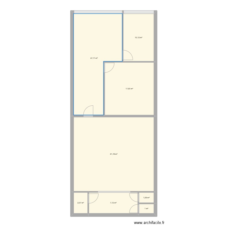 Plan Bureau Base. Plan de 8 pièces et 108 m2