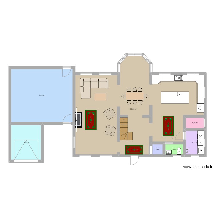 cottage. Plan de 7 pièces et 148 m2