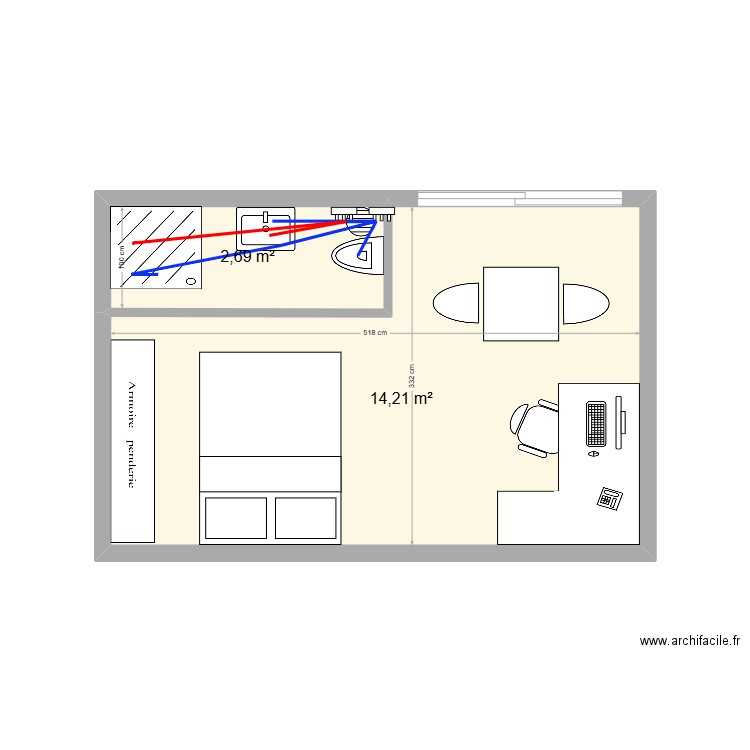 MAASBOL ANNEXE. Plan de 2 pièces et 17 m2