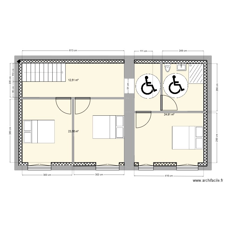 guilliers. Plan de 5 pièces et 125 m2