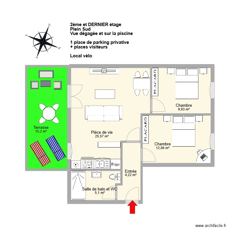 ADAM. Plan de 6 pièces et 72 m2