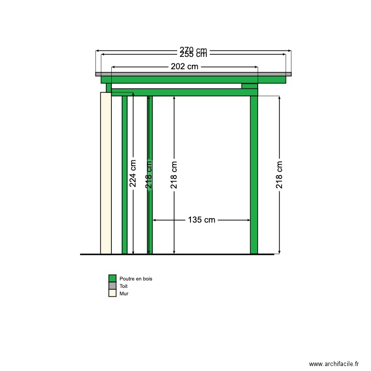 Abri vue de droite. Plan de 0 pièce et 0 m2