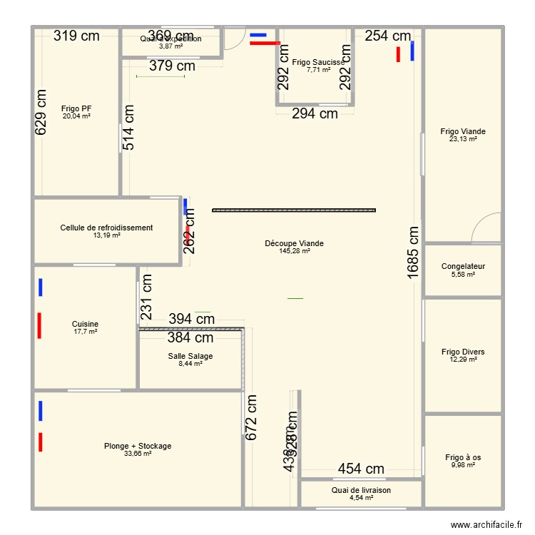 Charcuterie DG Plomberie. Plan de 13 pièces et 305 m2