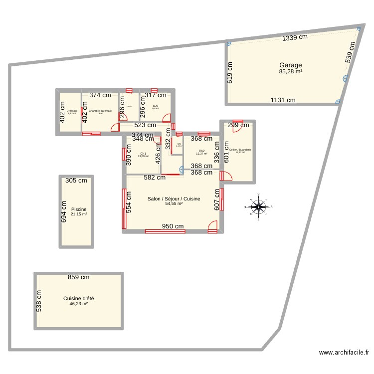 MY BARAQUE. Plan de 13 pièces et 304 m2