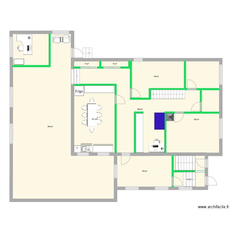 225 Seigneuriale RC 8. Plan de 9 pièces et 214 m2