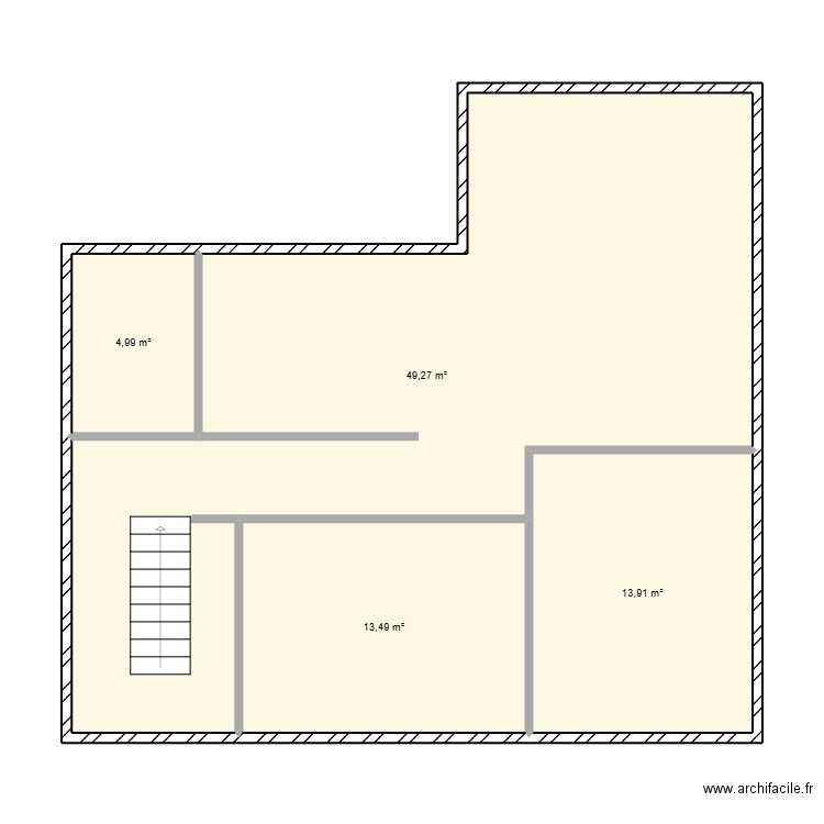 etage bis. Plan de 4 pièces et 82 m2