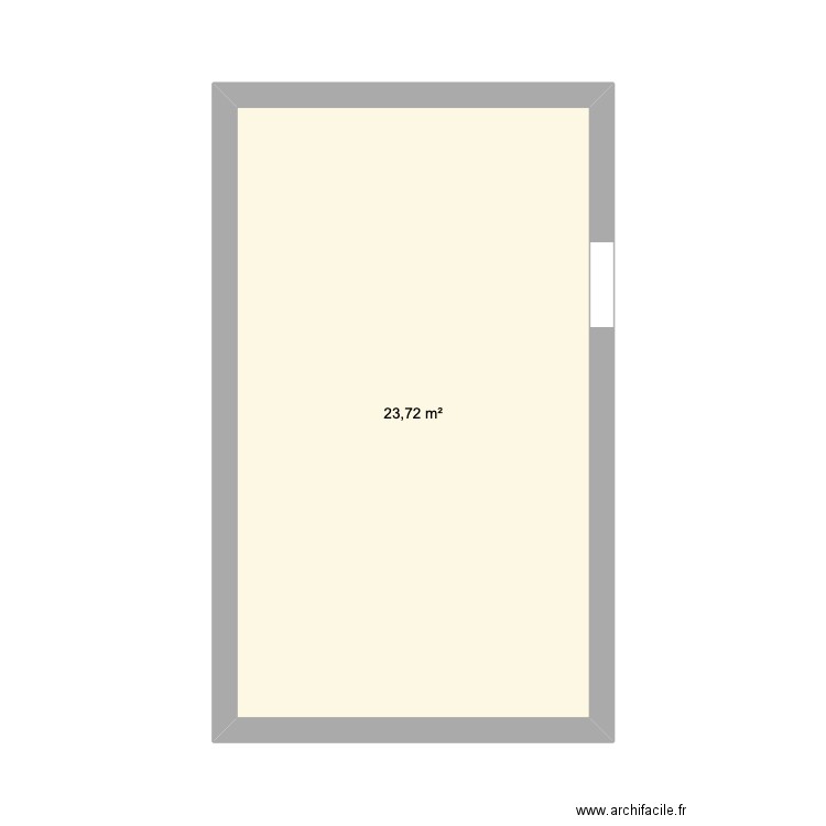 chambre. Plan de 1 pièce et 24 m2