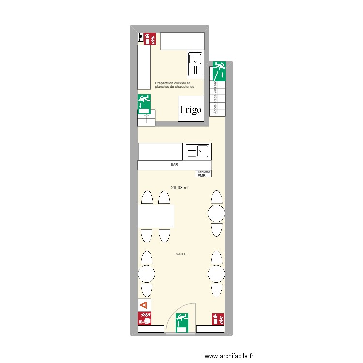 921 plan de securité. Plan de 1 pièce et 29 m2