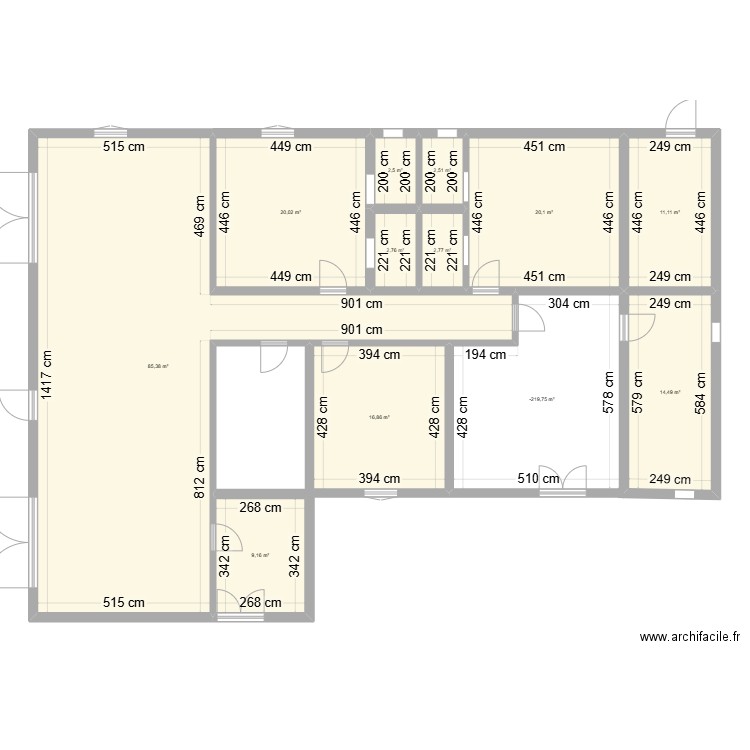 FARANAH. Plan de 12 pièces et 214 m2