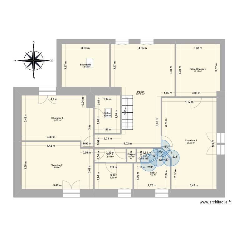 bordachurria R+1. Plan de 12 pièces et 143 m2