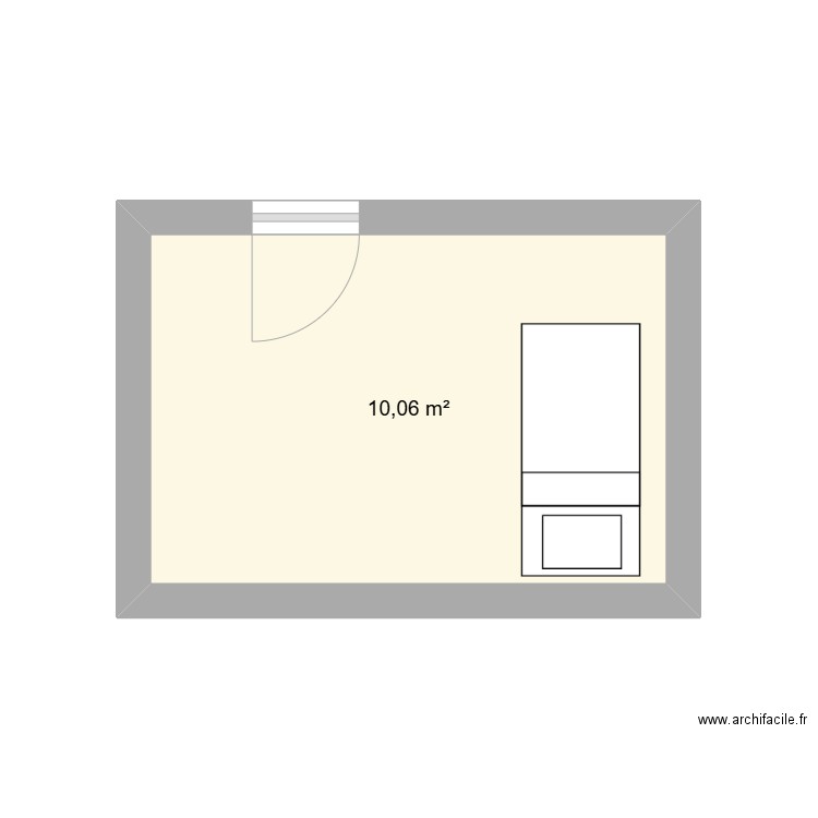 chambre duchampt. Plan de 1 pièce et 10 m2