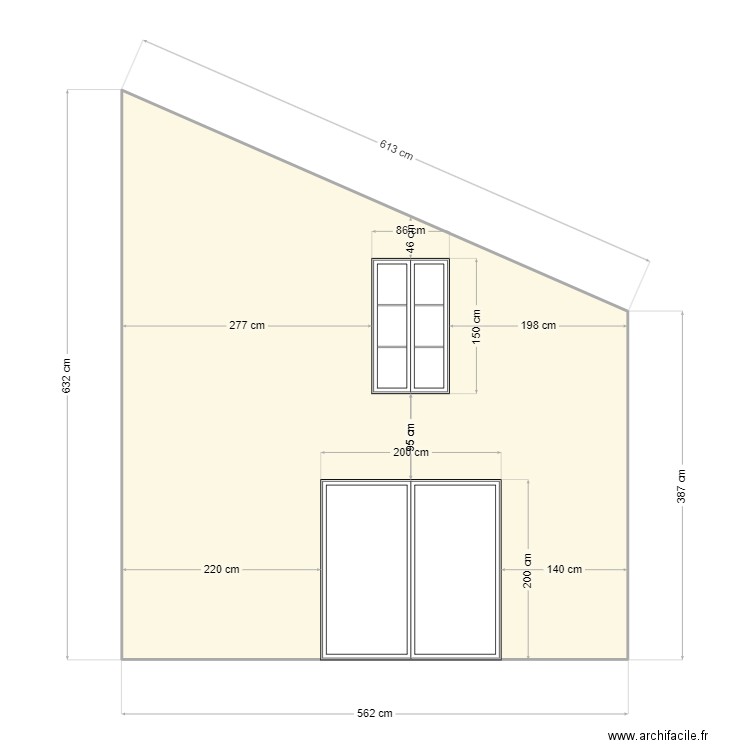 DP4 facade garage. Plan de 1 pièce et 28 m2