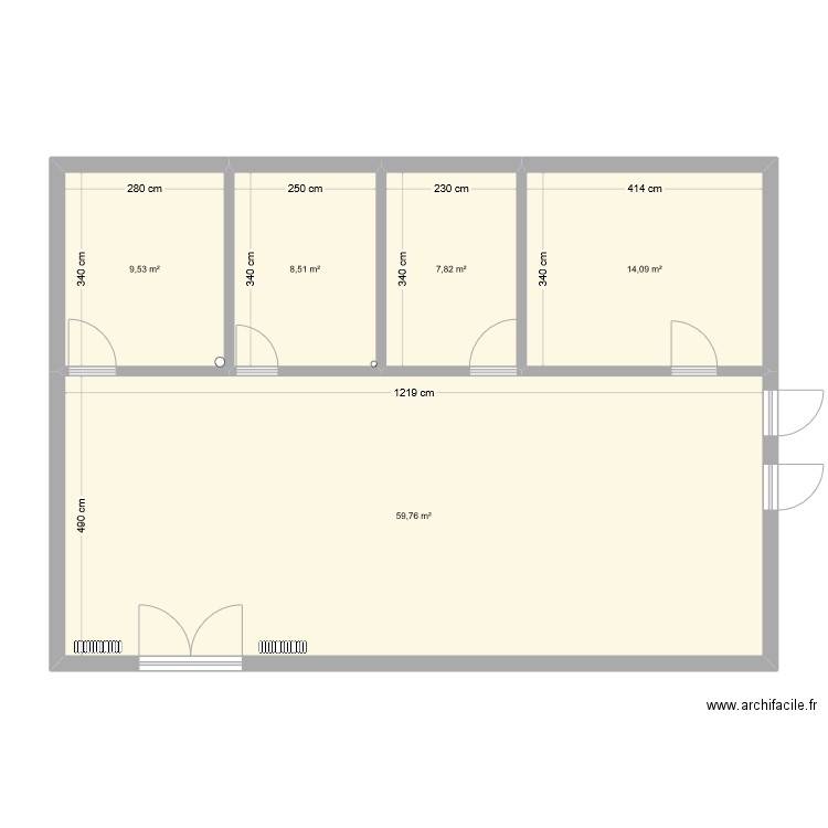 Montbard vierge. Plan de 5 pièces et 100 m2