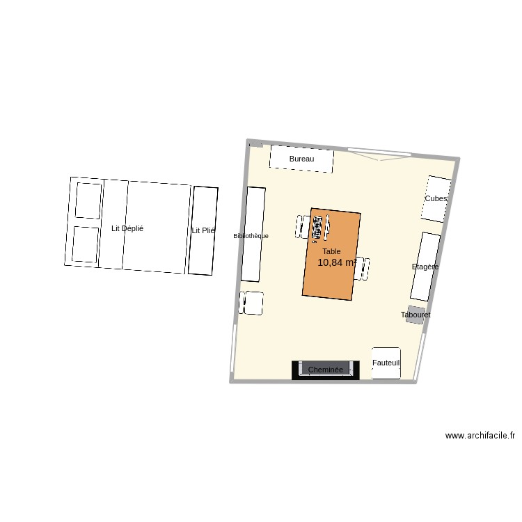 Atelier II. Plan de 1 pièce et 11 m2