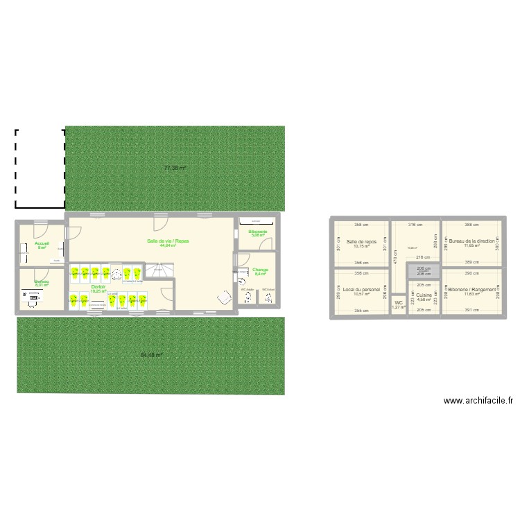 Maison3. Plan de 14 pièces et 155 m2