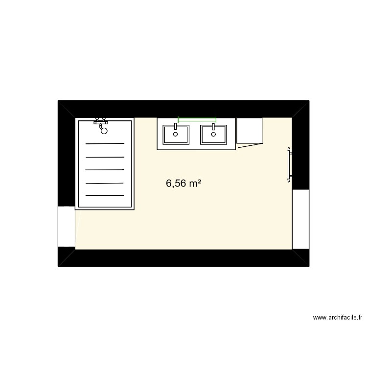 salle debain . Plan de 1 pièce et 7 m2