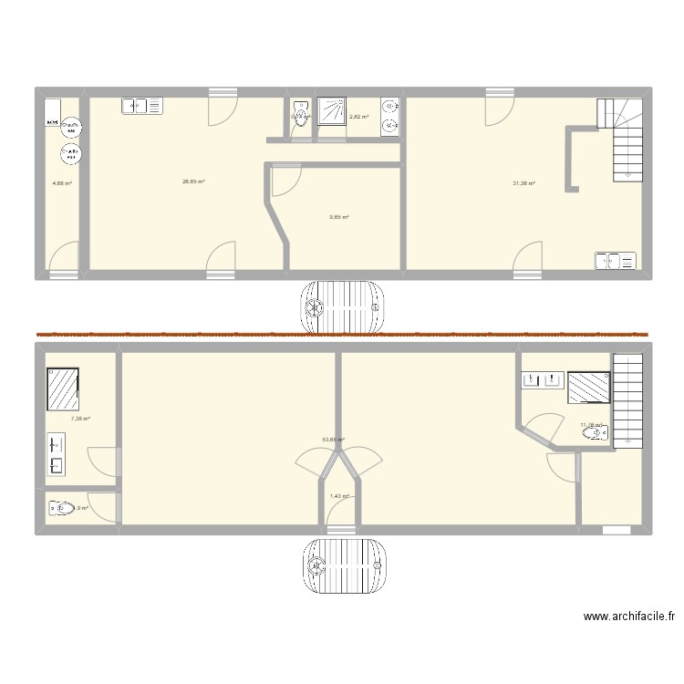 gb1. Plan de 11 pièces et 152 m2