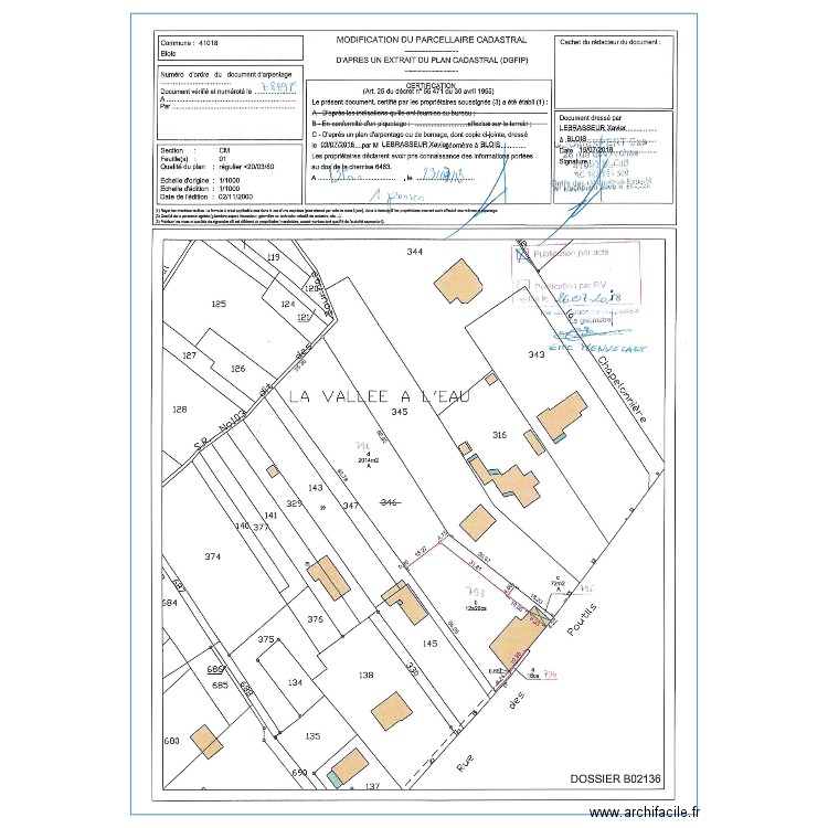 Plan cadastre. Plan de 0 pièce et 0 m2