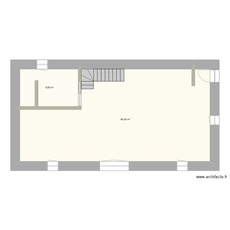 grange arras. Plan de 2 pièces et 74 m2