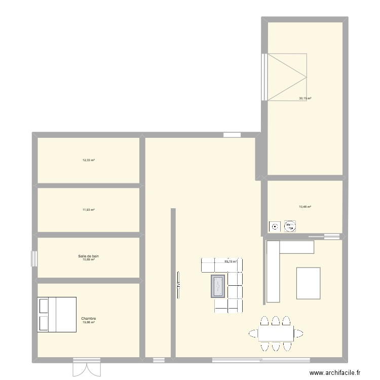 plan maison 1 . Plan de 7 pièces et 185 m2