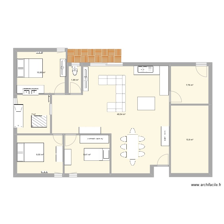 Maison . Plan de 8 pièces et 110 m2