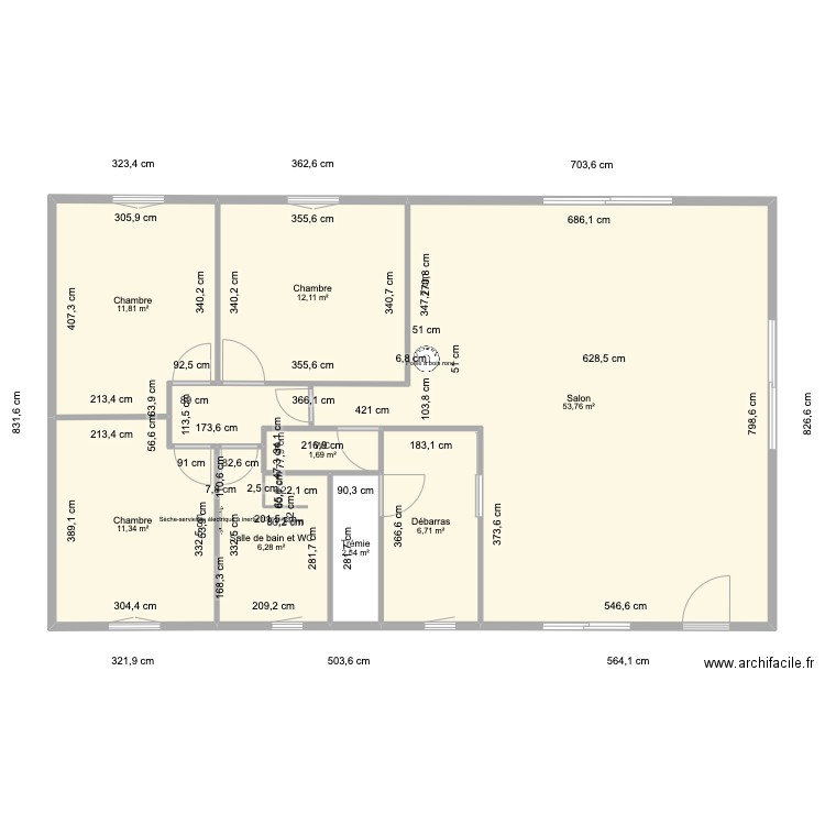 MAISON niveau 1. Plan de 8 pièces et 106 m2