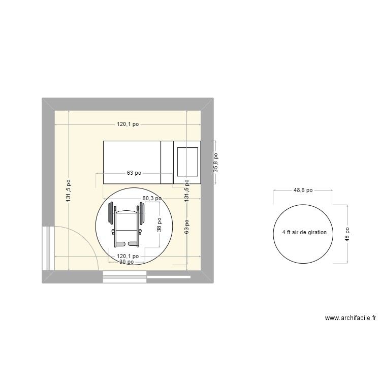 PAD Mrs S bedroom . Plan de 1 pièce et 10 m2