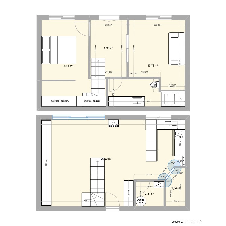 Immo 1. Plan de 6 pièces et 81 m2