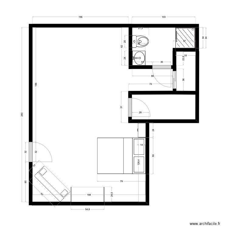 Appart avant. Plan de 0 pièce et 0 m2