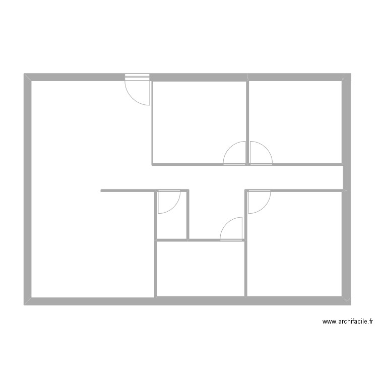 pimort. Plan de 5 pièces et 42 m2