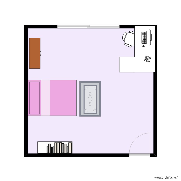 jeune adulte . Plan de 1 pièce et 24 m2