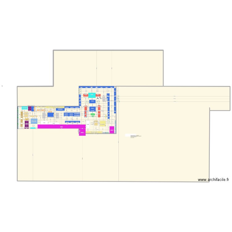 Plan nouvelle usine option 3. Plan de 2 pièces et 1232 m2