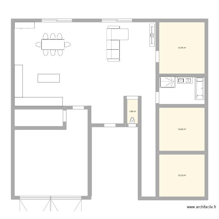 junior. Plan de 4 pièces et 41 m2