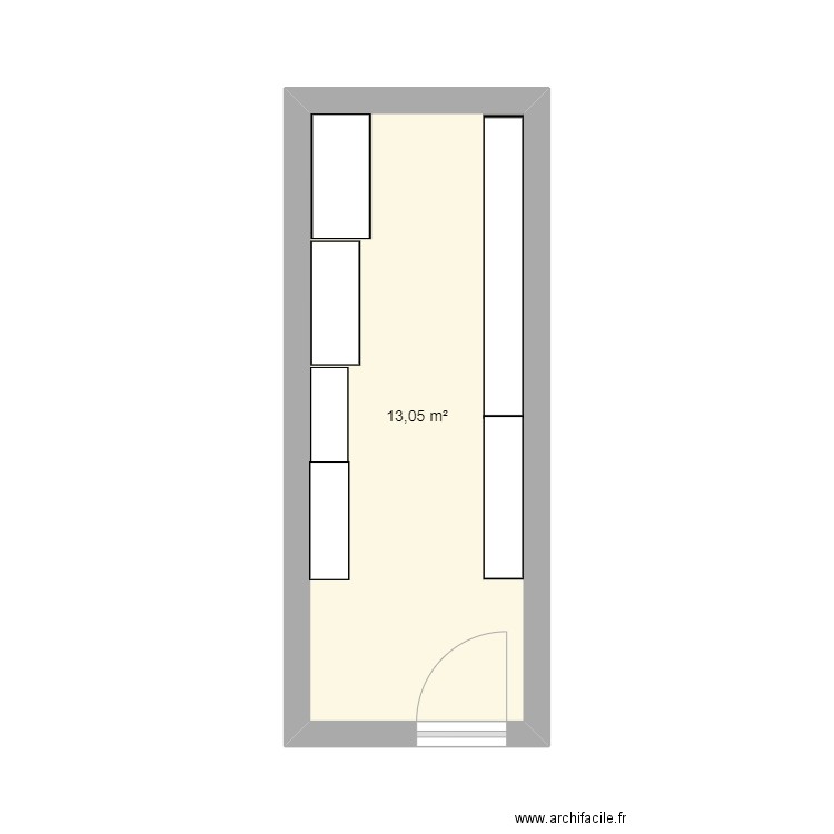 Pièce archive SUB. Plan de 1 pièce et 13 m2