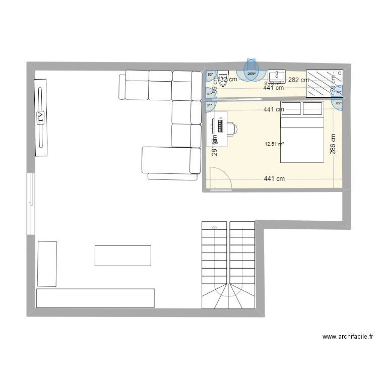 MAISON 1. Plan de 2 pièces et 16 m2