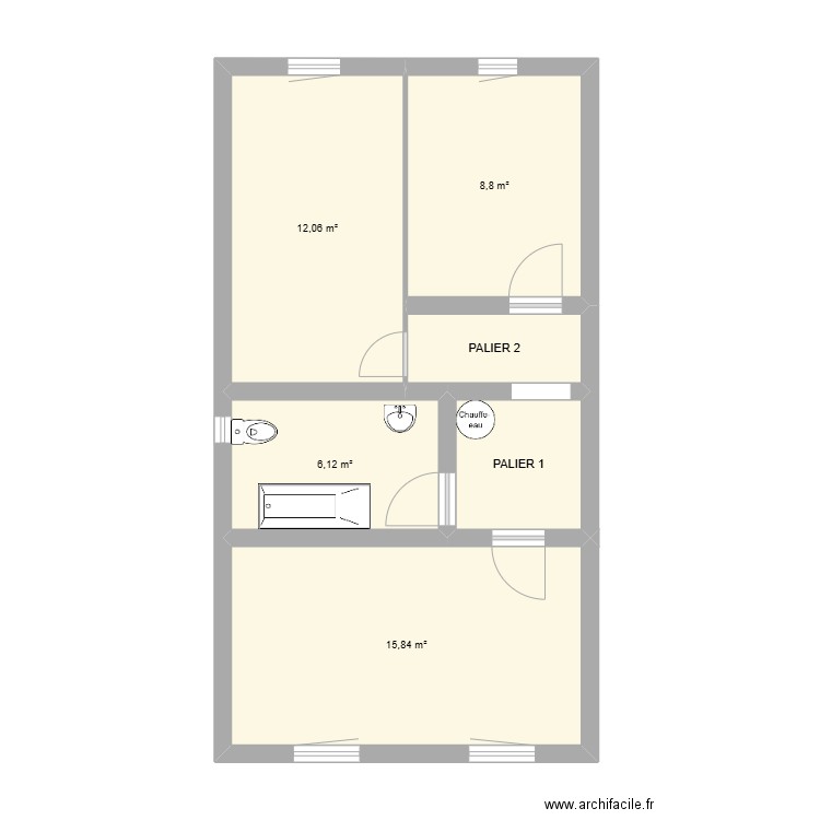 DAMPREMY ETAGE. Plan de 6 pièces et 49 m2