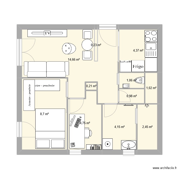 Plan maison new. Plan de 11 pièces et 43 m2