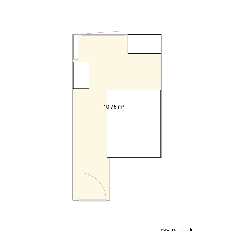 Chambre 1. Plan de 1 pièce et 11 m2