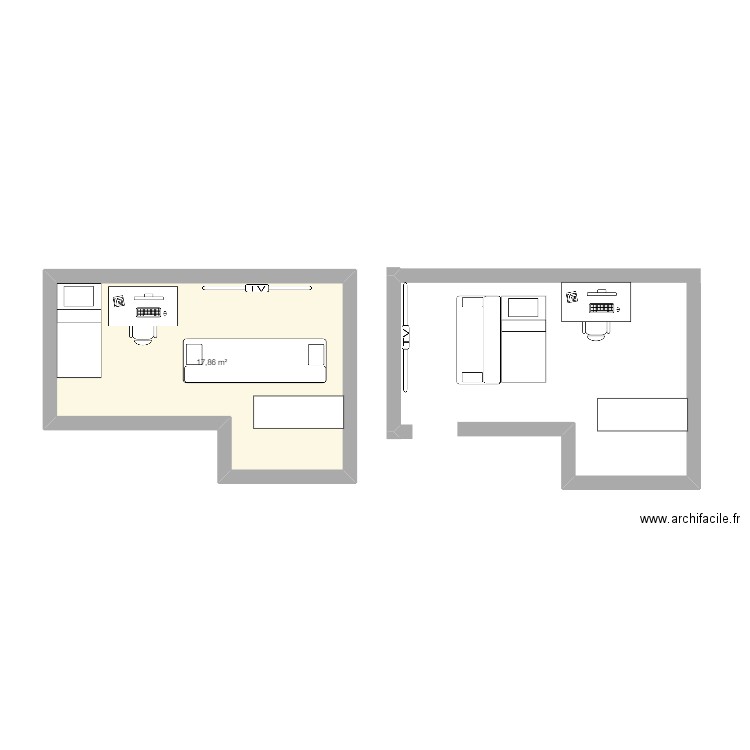 beynes. Plan de 1 pièce et 18 m2