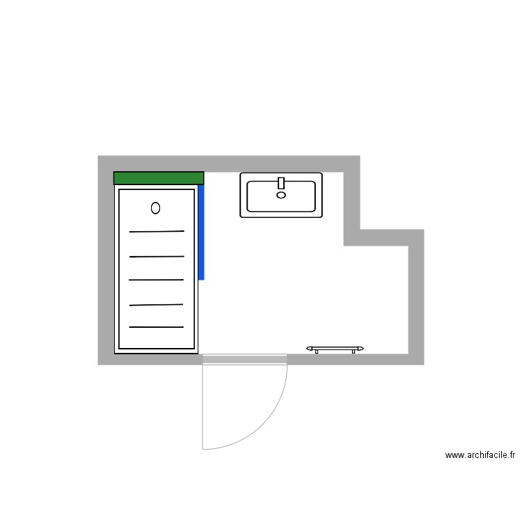 Salle de douche Legat Serge. Plan de 1 pièce et 4 m2